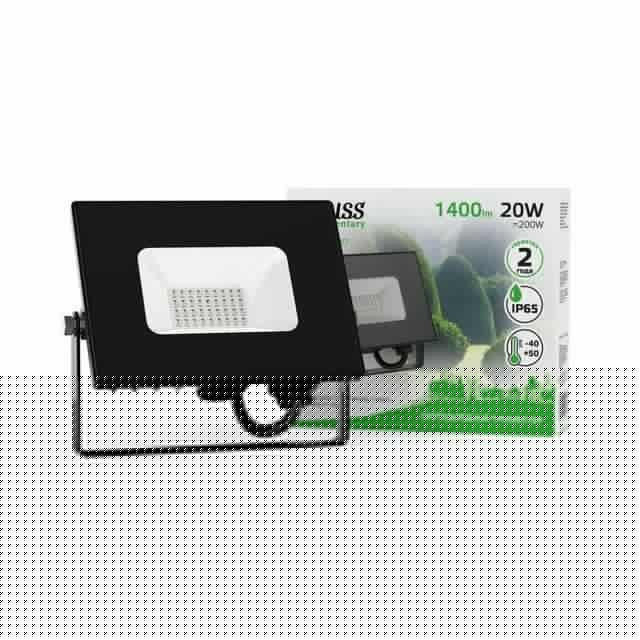 Прожектор светодиодный Elementary 20Вт IP65 1400лм 175-265В ДО черн. GAUSS 613100620