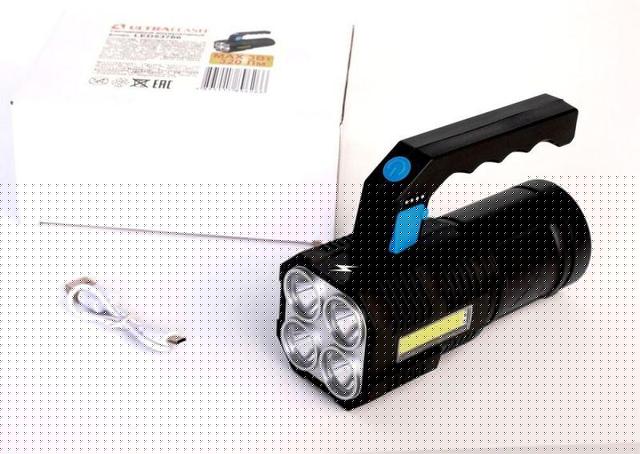 Фонарь аккумуляторный LED53766 4В 4LED+COB 3Вт 4 режима USB бокс черн. Ultraflash 15017