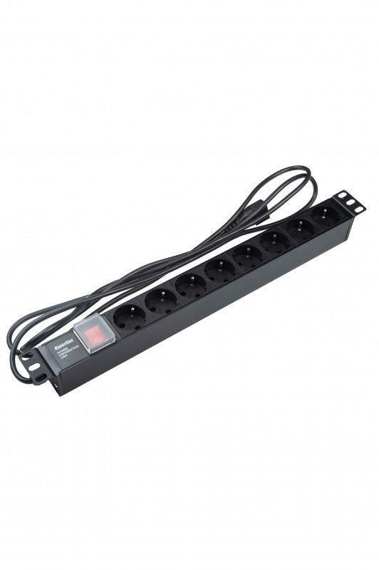 Блок розеток 8-м 10А SHE19-8SH-S-2.5IEC горизонт. шнур 2.5м Hyperline 397035