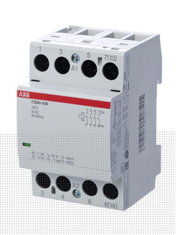 Контактор ESB40-40N-06 модульный (40А АС-1 4НО) катушка 230В AC/DC ABB 1SAE341111R0640