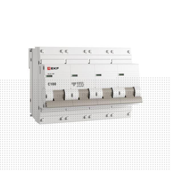 Выключатель автоматический модульный 4п C 100А 10кА ВА 47-100 PROxima EKF mcb47100-4-100C-pro