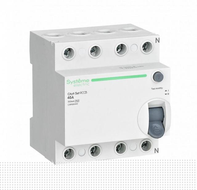 Выключатель дифференциального тока (УЗО) 4п 40А 300мА тип AC City9 Set 400В SE C9R66440