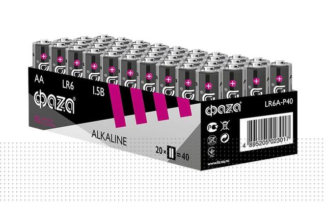 Элемент питания алкалиновый AA/LR6 1.5В Alkaline Pack-40 (уп.40шт) ФАZА 5023017