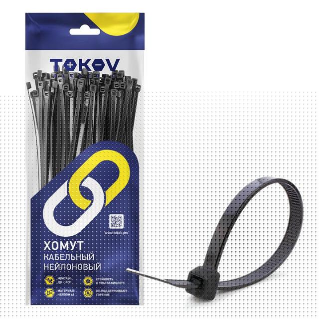 Хомут кабельный нейлоновый черн. 3.6х150 (уп.100шт) TOKOV ELECTRIC TKE-HNS-3.6-150-B/100